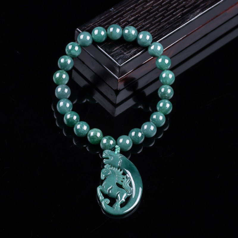 Jewelry & Watches Ltd - Doğal Yeşim Mavisi Su Zodyak Atı