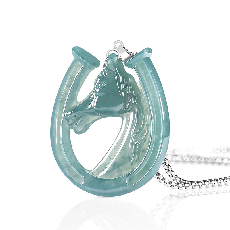 Jewelry & Watches Ltd - S925 Gümüş Doğal Mavi Su Yeşimi