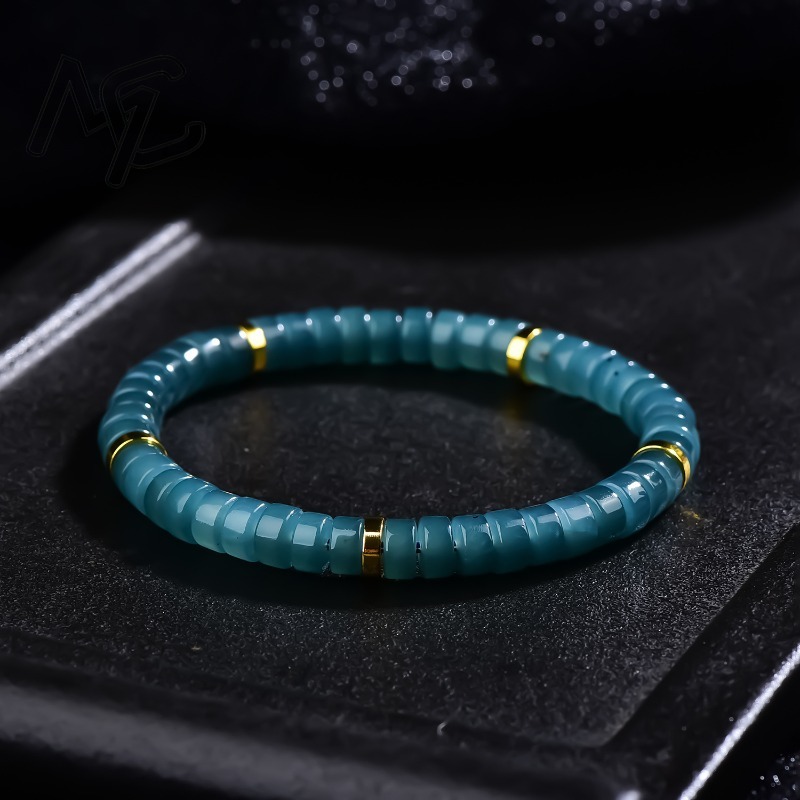 Jewelry & Watches Ltd - Doğal Yeşim Mavisi Su Abaküs Boncuklu