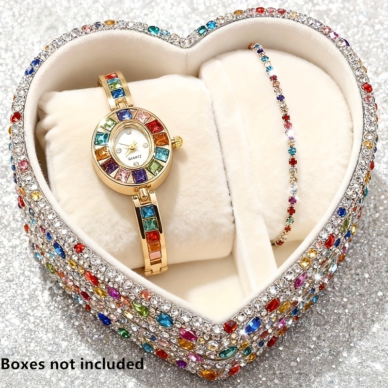 Jewelry Box Watches Bracelets - 2 adet zarif renkli taklidi kadın